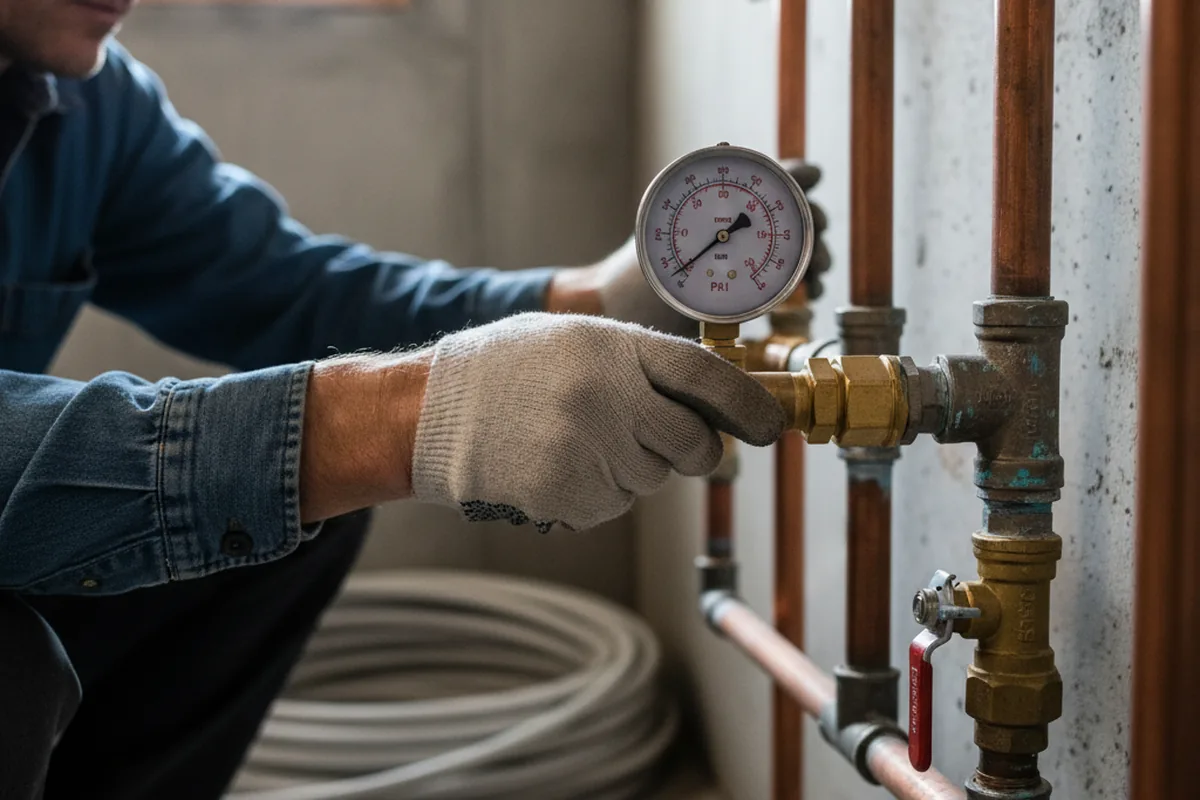 Pressure testing a repaired line during Water Line Repair in Port Saint Joe